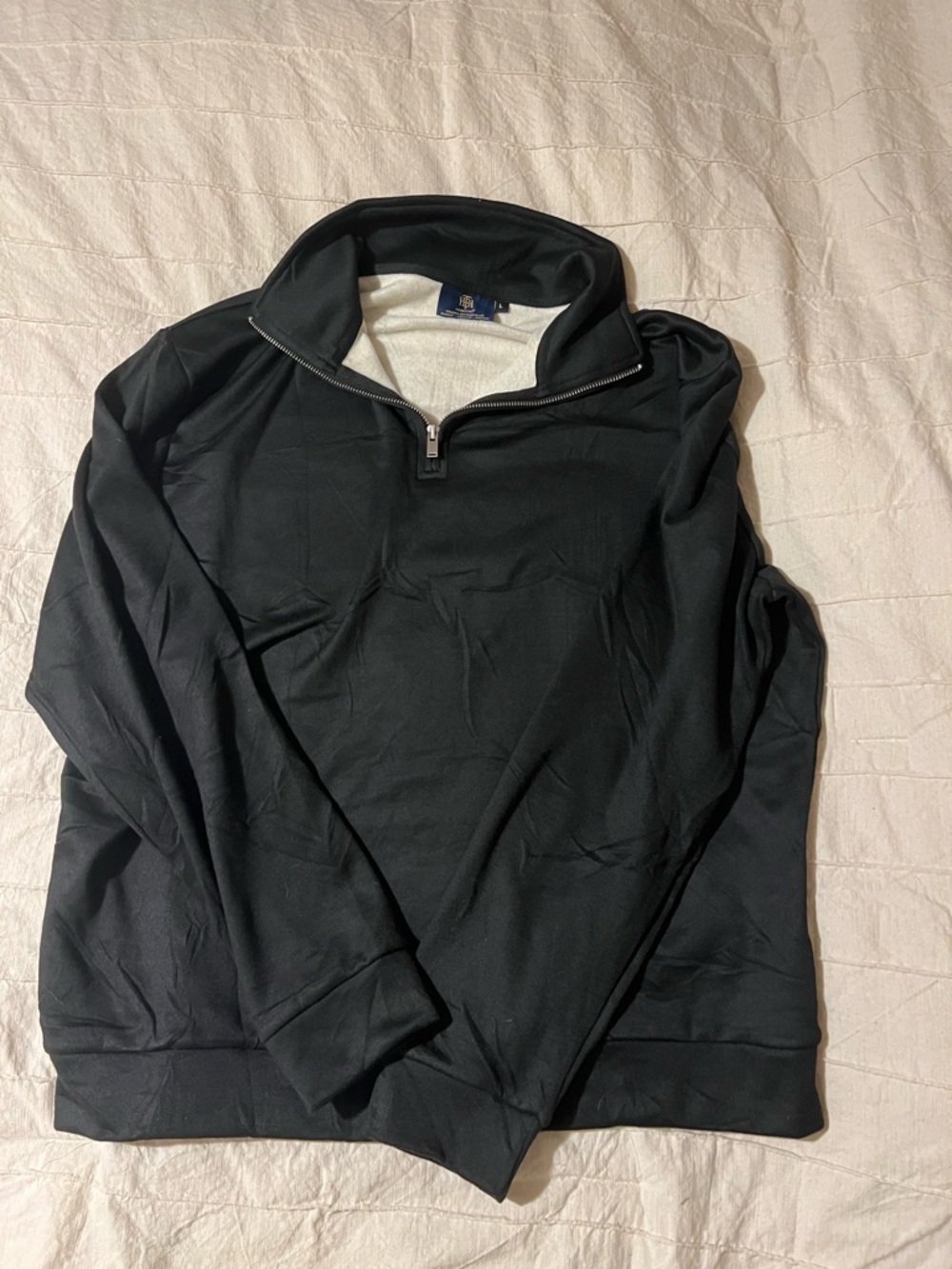 Men's Black Quarter-Zip Sweater